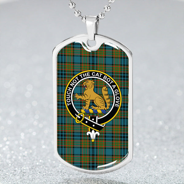 Gillies Ancient Clan Badge Classic Tartan Dog Tag Necklace