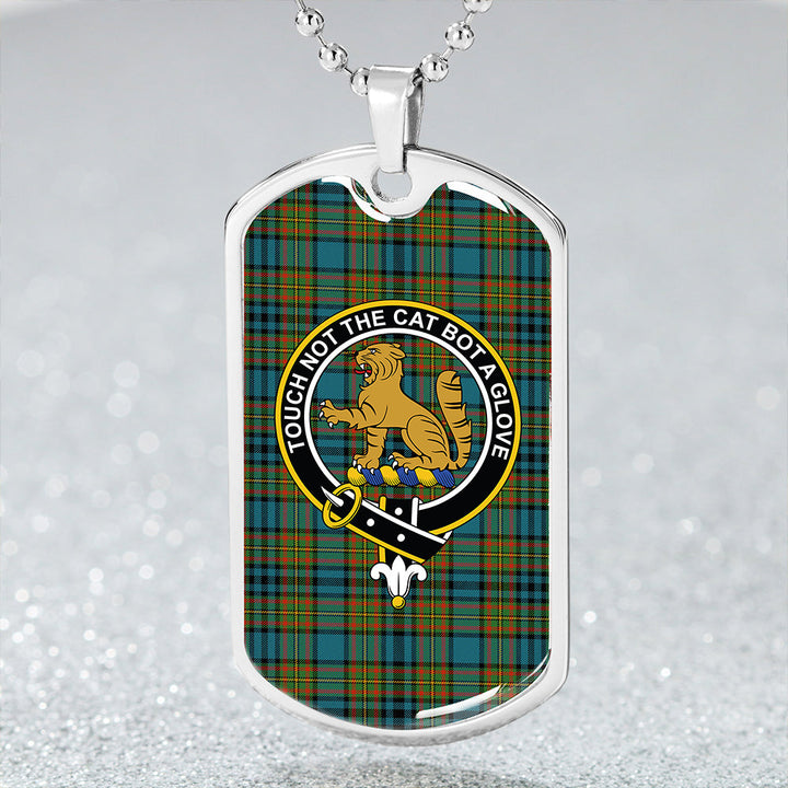 Gillies Ancient Clan Badge Classic Tartan Dog Tag Necklace