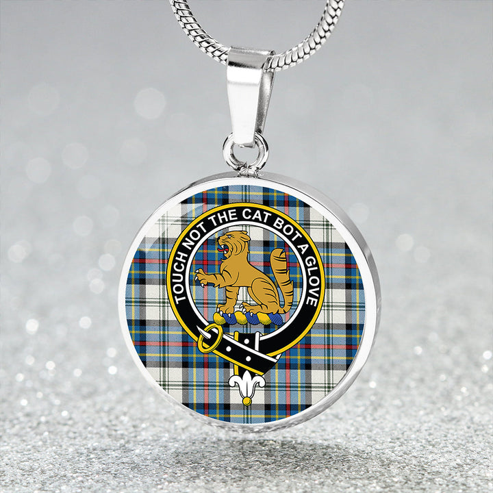 Gillies Blue Dress Dance #1 Clan Badge Tartan Classic Circle Necklace