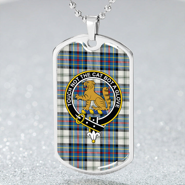 Gillies Blue Dress Dance #1 Clan Badge Classic Tartan Dog Tag Necklace
