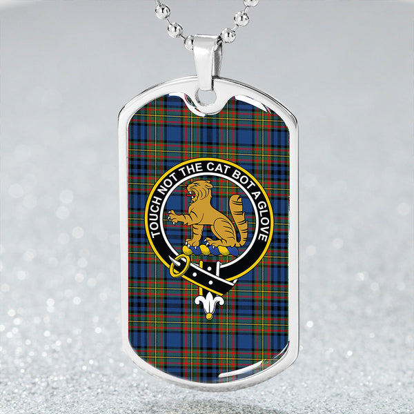 Gillies Modern Clan Badge Classic Tartan Dog Tag Necklace