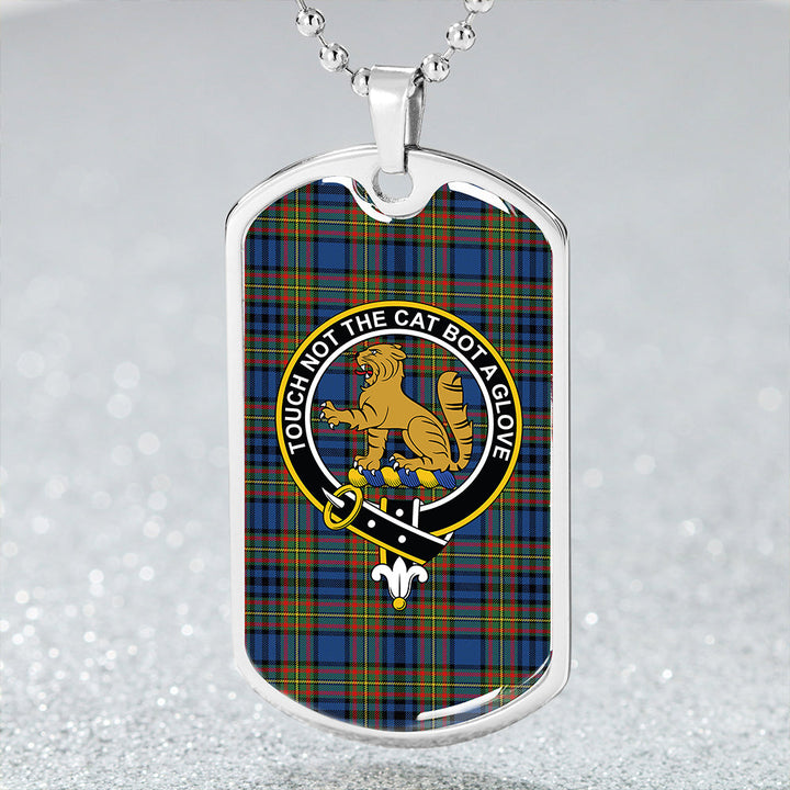 Gillies Modern Clan Badge Classic Tartan Dog Tag Necklace