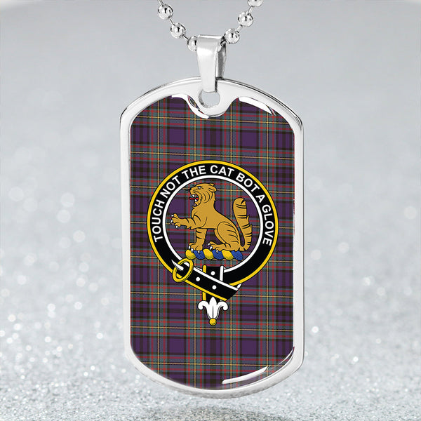 Gillies Weathered Clan Badge Classic Tartan Dog Tag Necklace
