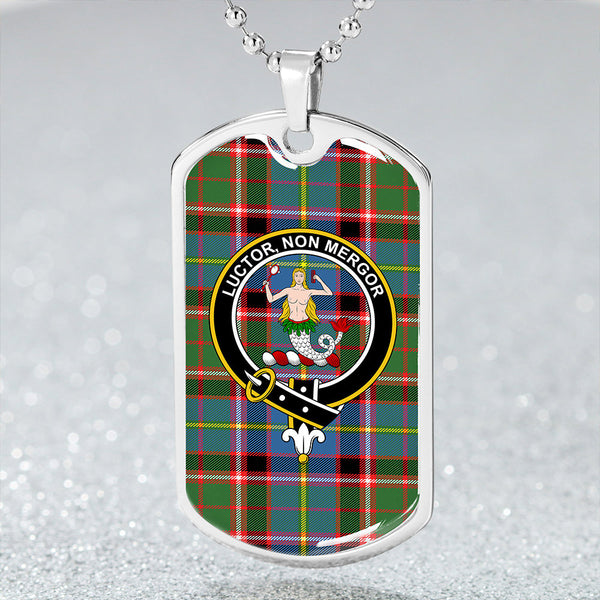 Glass Clan Badge Classic Tartan Dog Tag Necklace