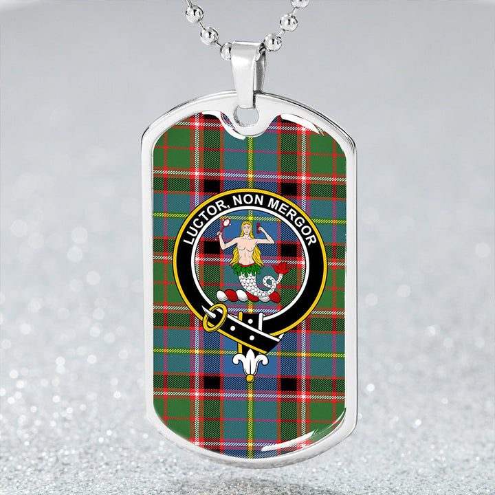 Glass Clan Badge Classic Tartan Dog Tag Necklace