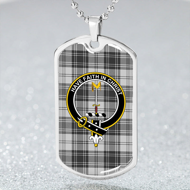Glendinning Clan Badge Classic Tartan Dog Tag Necklace