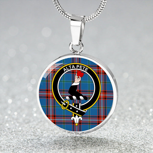Glenn Ancient Clan Badge Tartan Classic Circle Necklace
