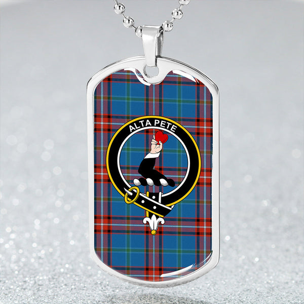 Glenn Ancient Clan Badge Classic Tartan Dog Tag Necklace