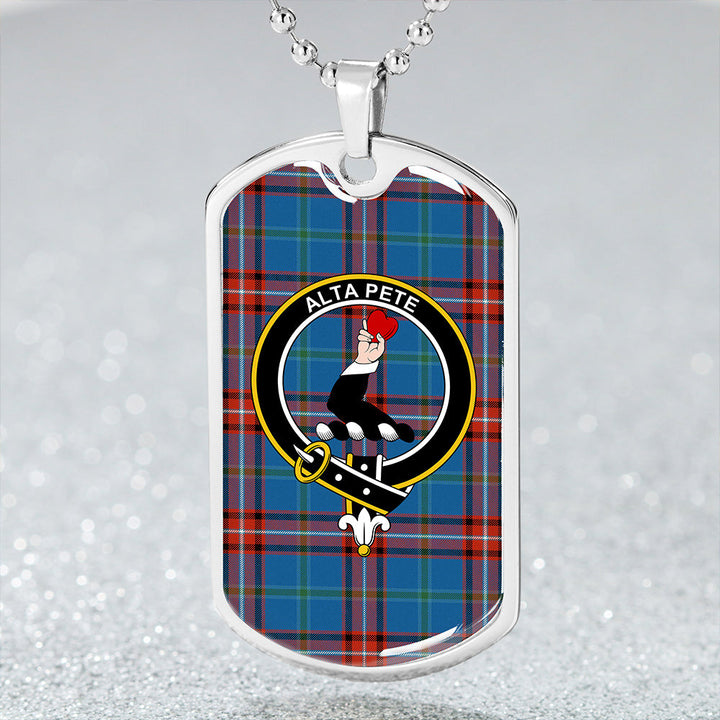 Glenn Ancient Clan Badge Classic Tartan Dog Tag Necklace