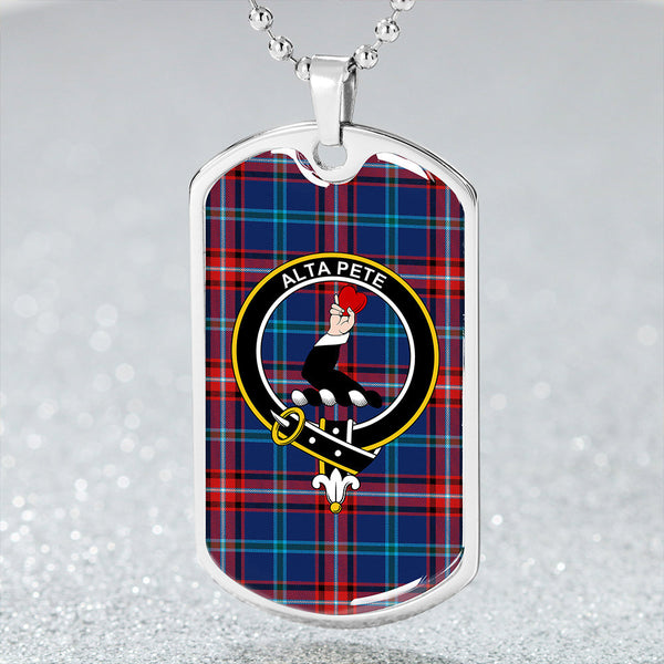 Glenn Modern Clan Badge Classic Tartan Dog Tag Necklace