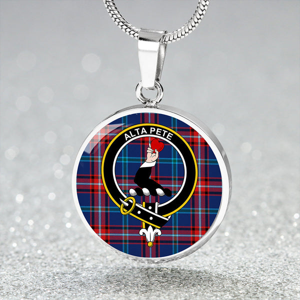 Glenn Modern Clan Badge Tartan Classic Circle Necklace