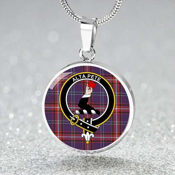 Glenn Weathered Clan Badge Tartan Classic Circle Necklace