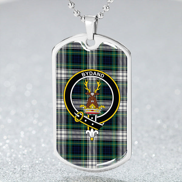 Gordon Dress Modern Clan Badge Classic Tartan Dog Tag Necklace