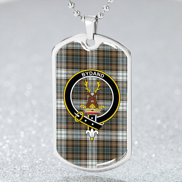 Gordon Dress Weathered Clan Badge Classic Tartan Dog Tag Necklace