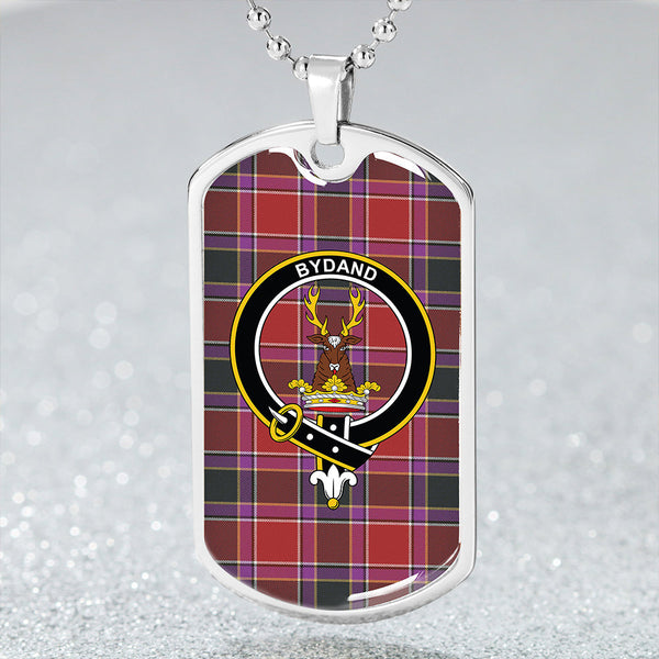 Gordon of Abergeldie Weathered Clan Badge Classic Tartan Dog Tag Necklace