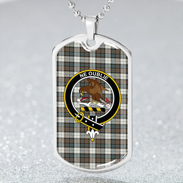 Graham Dress Weathered Clan Badge Classic Tartan Dog Tag Necklace