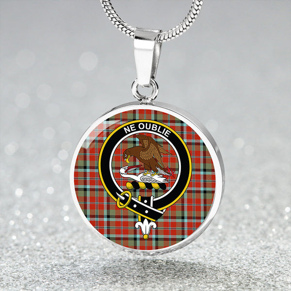Graham Red Ancient Clan Badge Tartan Classic Circle Necklace