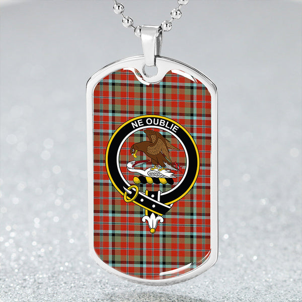 Graham Red Ancient Clan Badge Classic Tartan Dog Tag Necklace