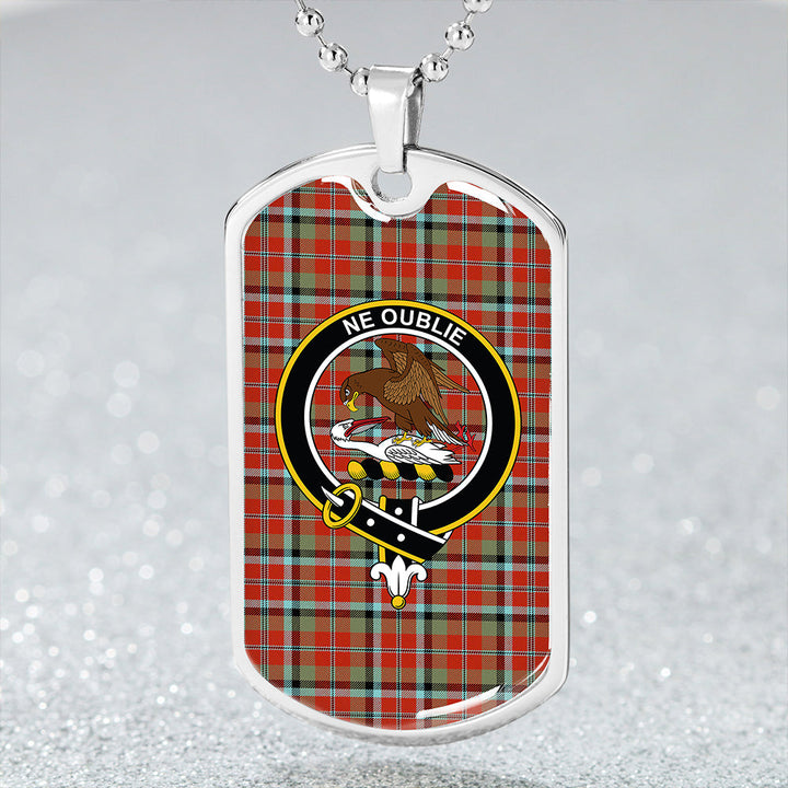 Graham Red Ancient Clan Badge Classic Tartan Dog Tag Necklace