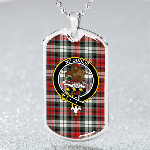 Graham Red Dress Modern Clan Badge Classic Tartan Dog Tag Necklace