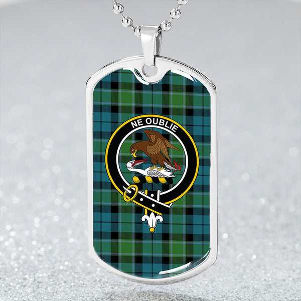 Graham of Menteith Ancient Clan Badge Classic Tartan Dog Tag Necklace