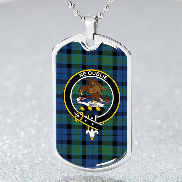 Graham of Menteith Modern Clan Badge Classic Tartan Dog Tag Necklace