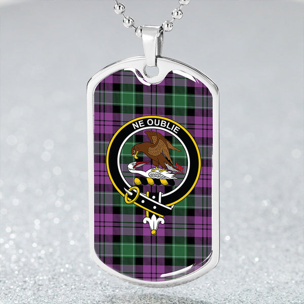 Graham of Menteith Plaid Ancient Clan Badge Classic Tartan Dog Tag Necklace