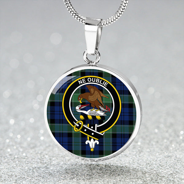 Graham of Menteith Plaid Modern Clan Badge Tartan Classic Circle Necklace