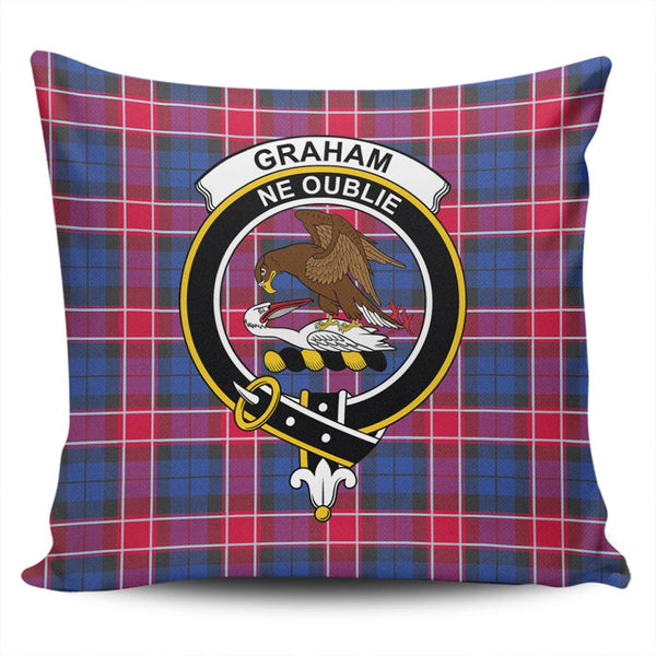 Graham of Menteith Red Tartan Classic Crest Pillow Cover