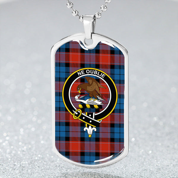 Graham of Menteith Red Ancient Clan Badge Classic Tartan Dog Tag Necklace
