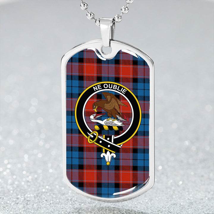 Graham of Menteith Red Ancient Clan Badge Classic Tartan Dog Tag Necklace