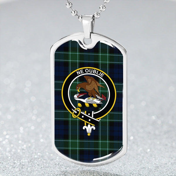 Graham of Menteith #2 Clan Badge Classic Tartan Dog Tag Necklace