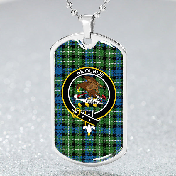 Graham of Montrose Ancient Clan Badge Classic Tartan Dog Tag Necklace