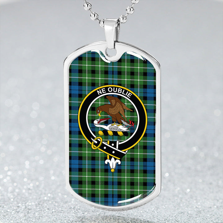 Graham of Montrose Ancient Clan Badge Classic Tartan Dog Tag Necklace