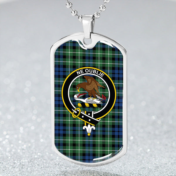 Graham of Montrose Modern Clan Badge Classic Tartan Dog Tag Necklace
