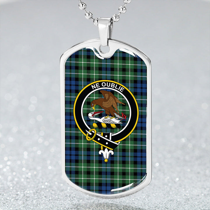 Graham of Montrose Modern Clan Badge Classic Tartan Dog Tag Necklace
