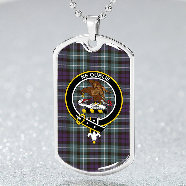Graham of Montrose Weathered Clan Badge Classic Tartan Dog Tag Necklace