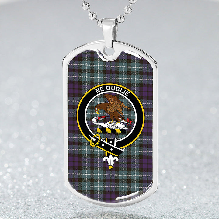 Graham of Montrose Weathered Clan Badge Classic Tartan Dog Tag Necklace