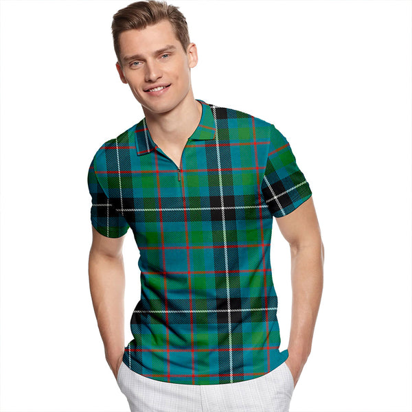 Grainger (Granger) Ancient Tartan Classic Lapel Zip Short Sleeve Polo