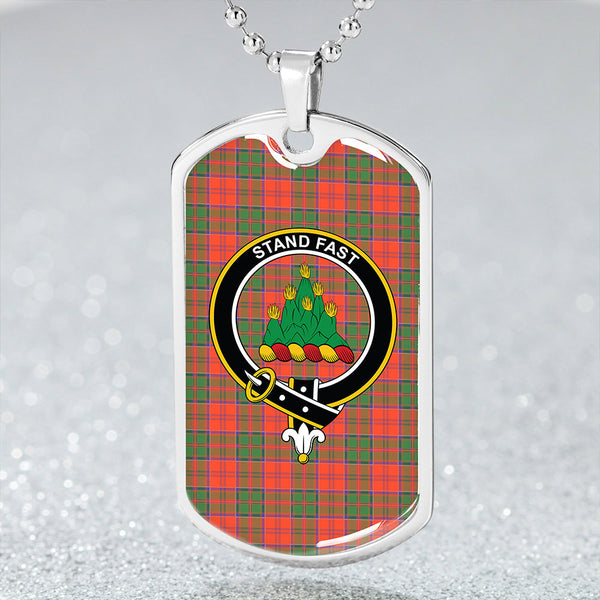 Grant Ancient Clan Badge Classic Tartan Dog Tag Necklace