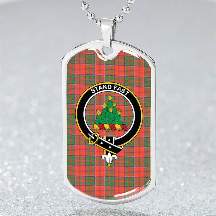 Grant Ancient Clan Badge Classic Tartan Dog Tag Necklace