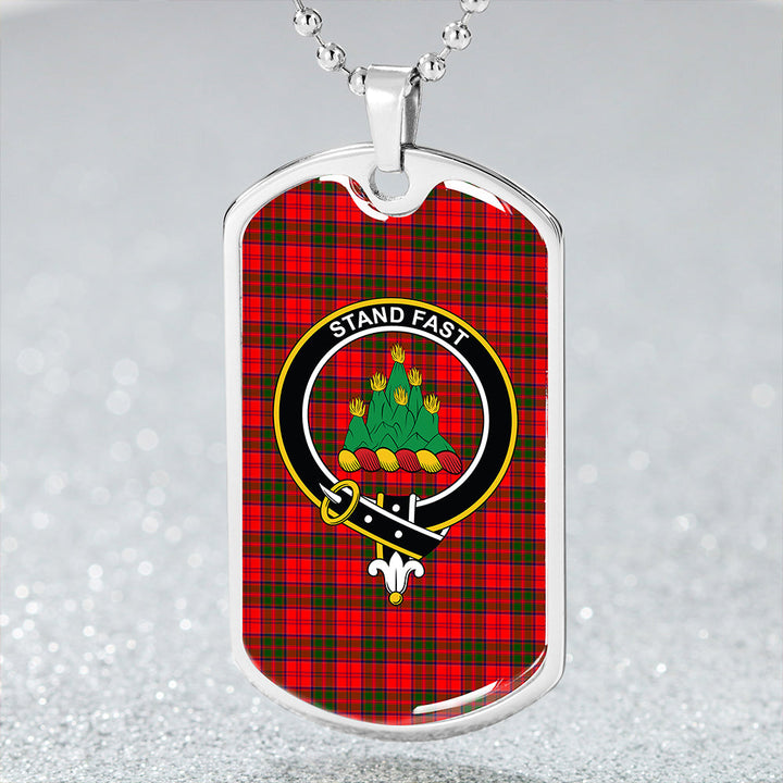 Grant Modern Clan Badge Classic Tartan Dog Tag Necklace