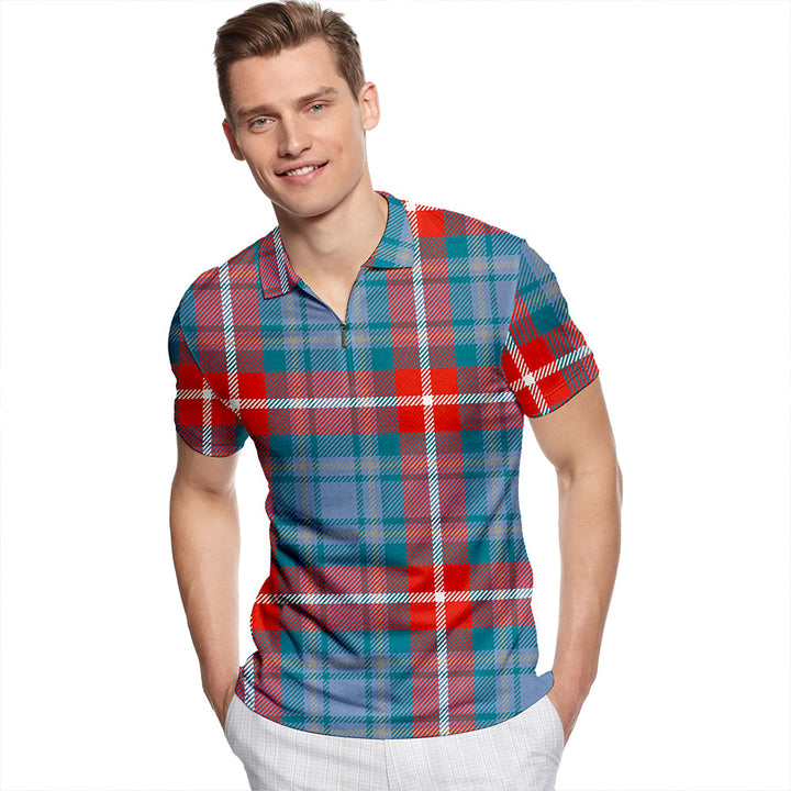 Greer (Grier) Ancient Tartan Classic Lapel Zip Short Sleeve Polo