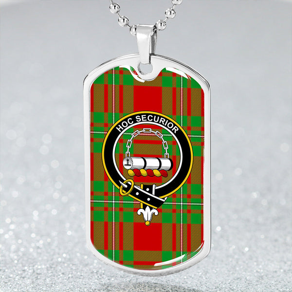 Grierson Clan Badge Classic Tartan Dog Tag Necklace