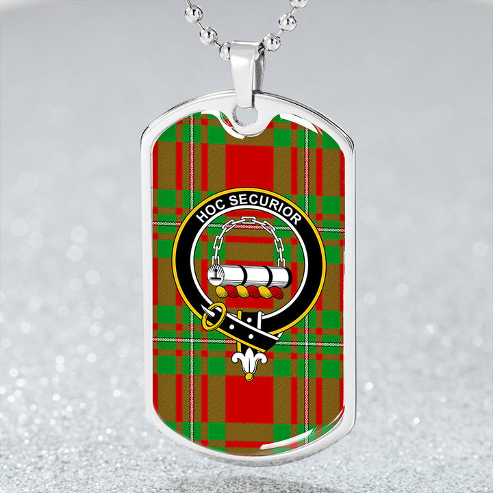 Grierson Clan Badge Classic Tartan Dog Tag Necklace