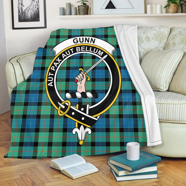 Gunn Ancient Tartan Crest Premium Blanket