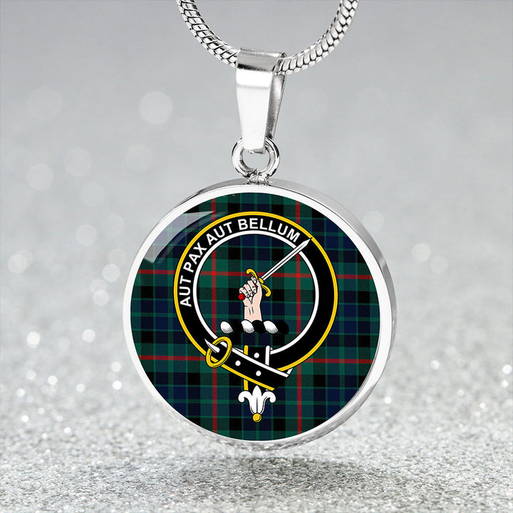 Gunn Modern Clan Badge Tartan Classic Circle Necklace