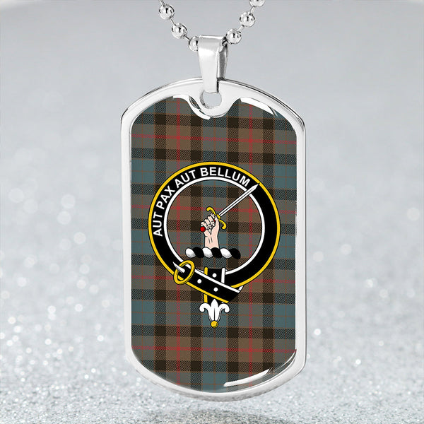 Gunn Weathered Clan Badge Classic Tartan Dog Tag Necklace