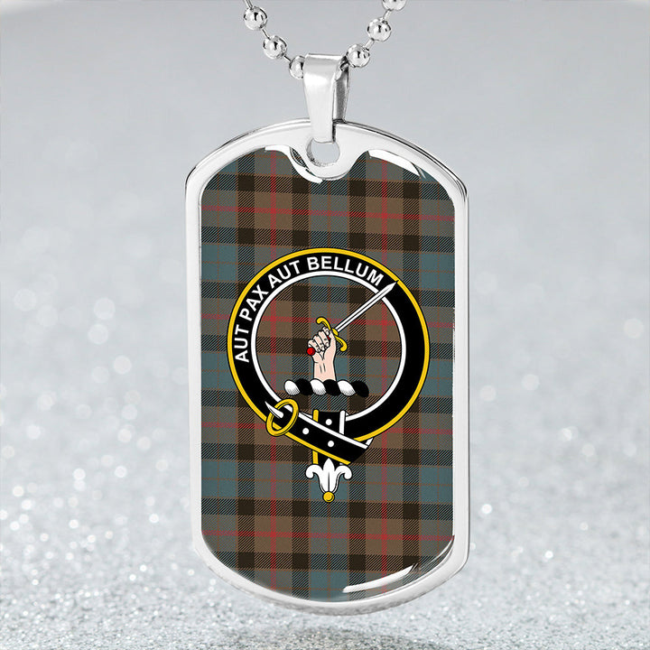 Gunn Weathered Clan Badge Classic Tartan Dog Tag Necklace