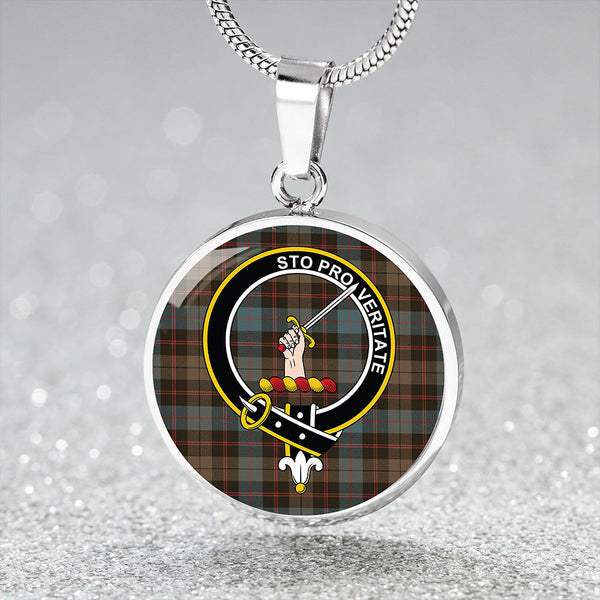 Guthrie Weathered Clan Badge Tartan Classic Circle Necklace